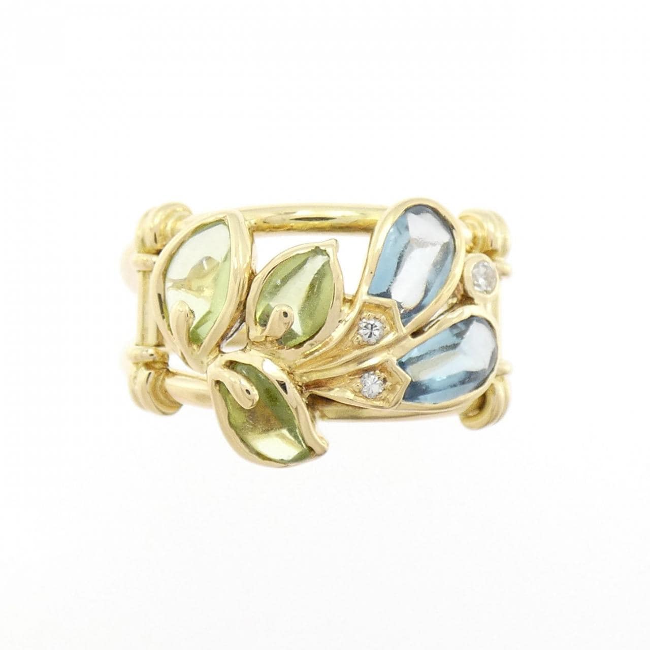 K18YG カラーストーン リング