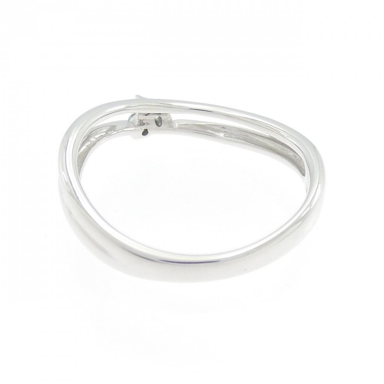 K14WG フラワー ダイヤモンド リング 0.04CT