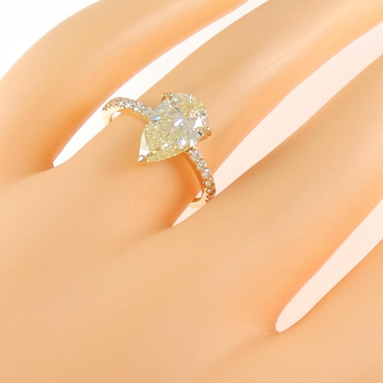[Remake] K18YG Diamond Ring 2.030CT LY VS2 Pear Shape