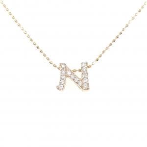 K18PG イニシャルN ダイヤモンド ネックレス 0.09CT