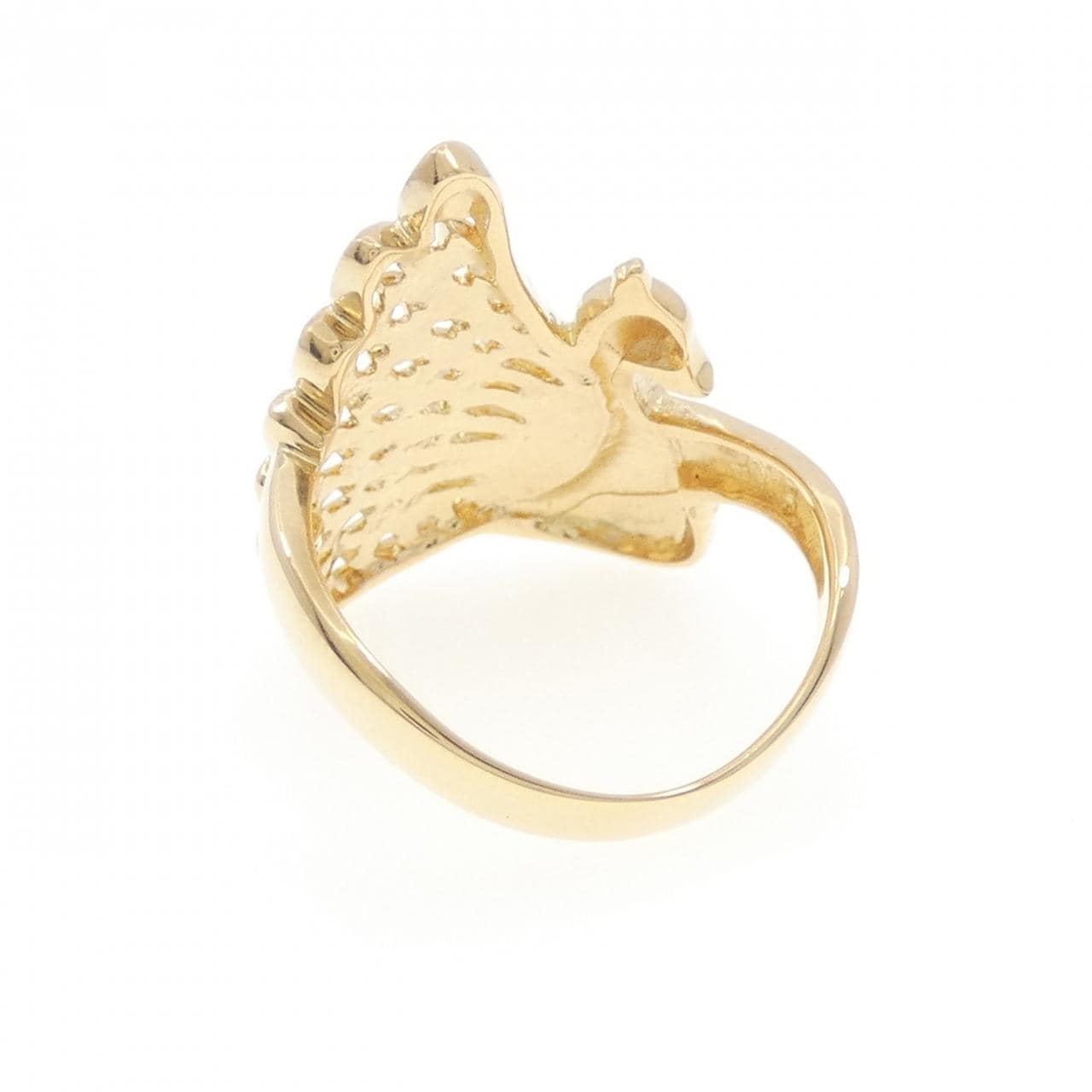 K18YG クジャク ダイヤモンド リング