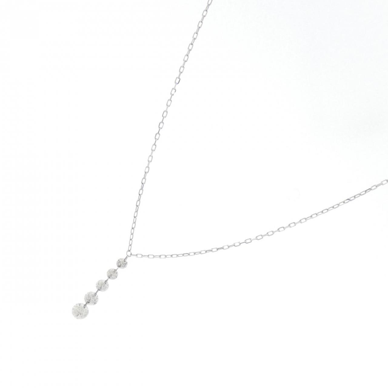 【新品】18KWG ダイヤモンド ネックレス 0.48CT