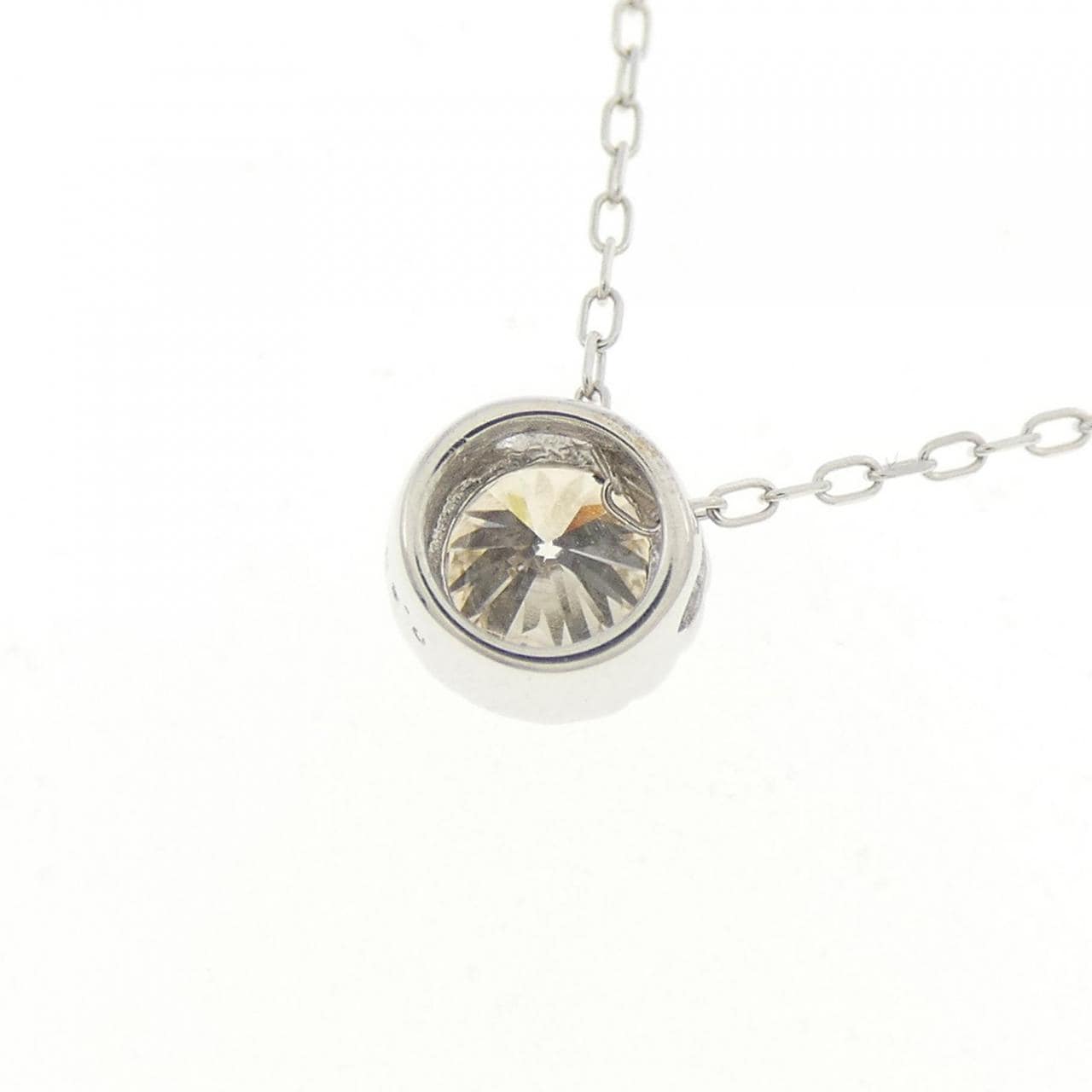 K18WG ソリティア ダイヤモンド ネックレス 0.39CT