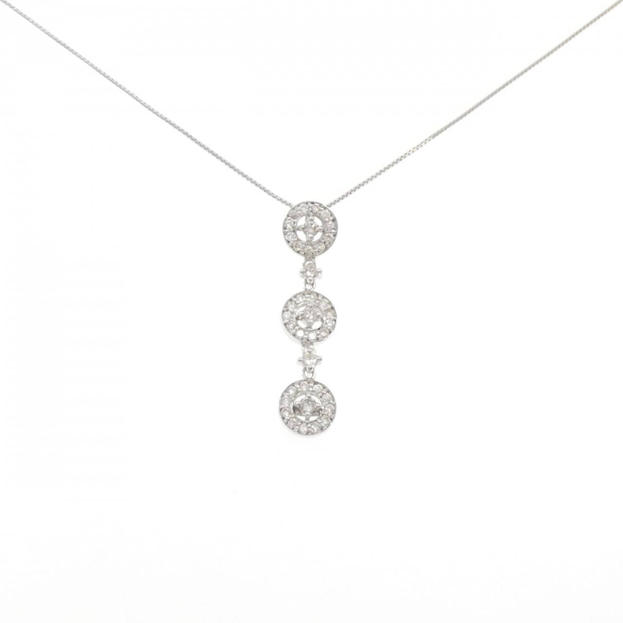 K18WG ダイヤモンド ネックレス 0.77CT