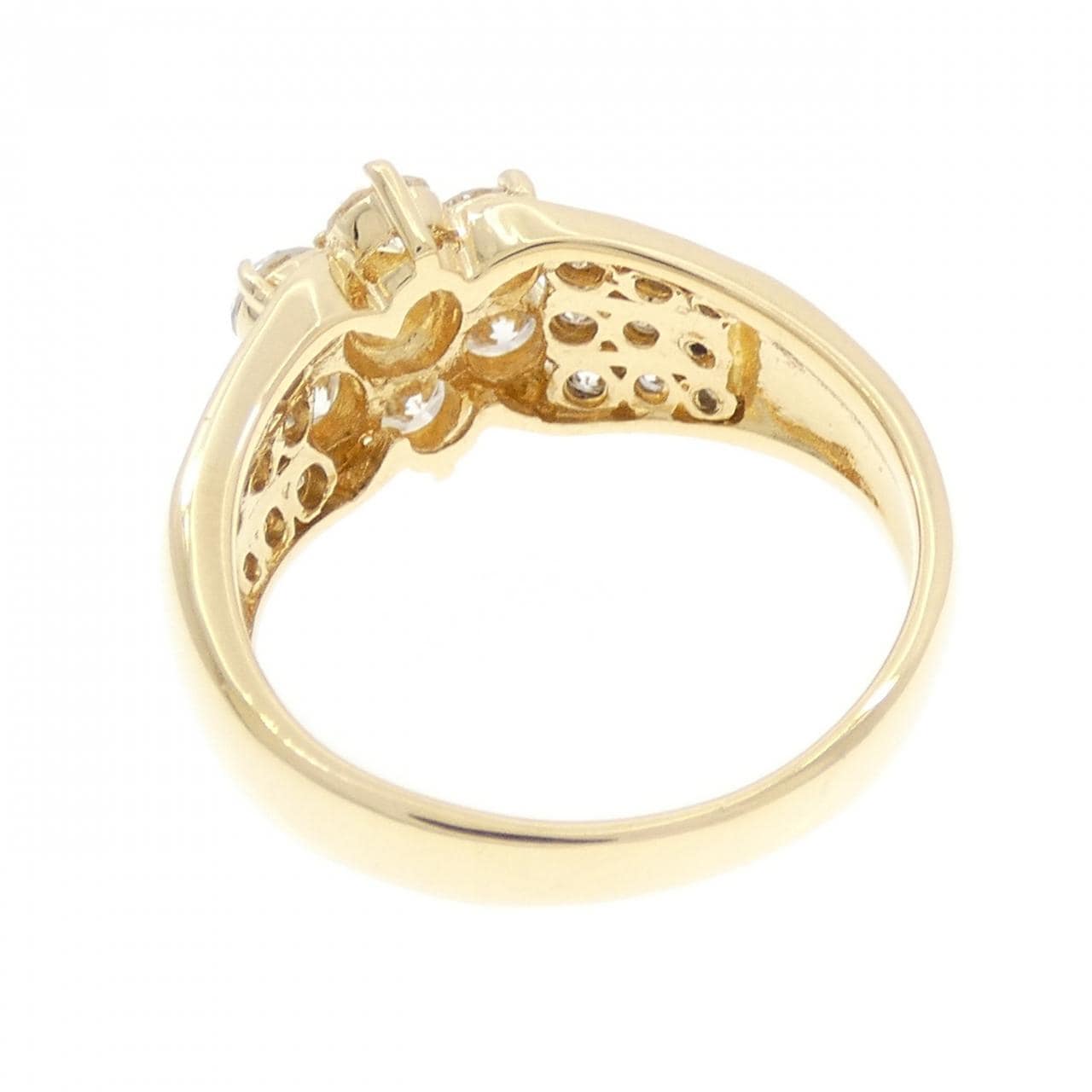 K18YG フラワー ダイヤモンド リング 1.00CT