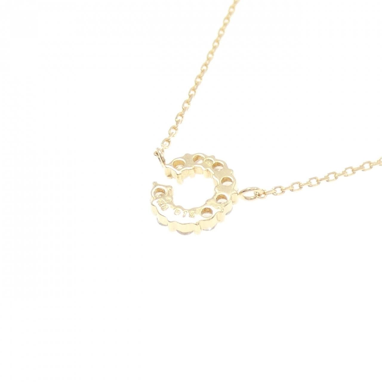 K18YG イニシャルC ダイヤモンド ネックレス 0.16CT