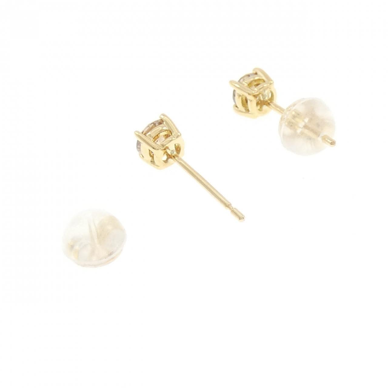 K18YG ソリティア ダイヤモンド ピアス 0.40CT