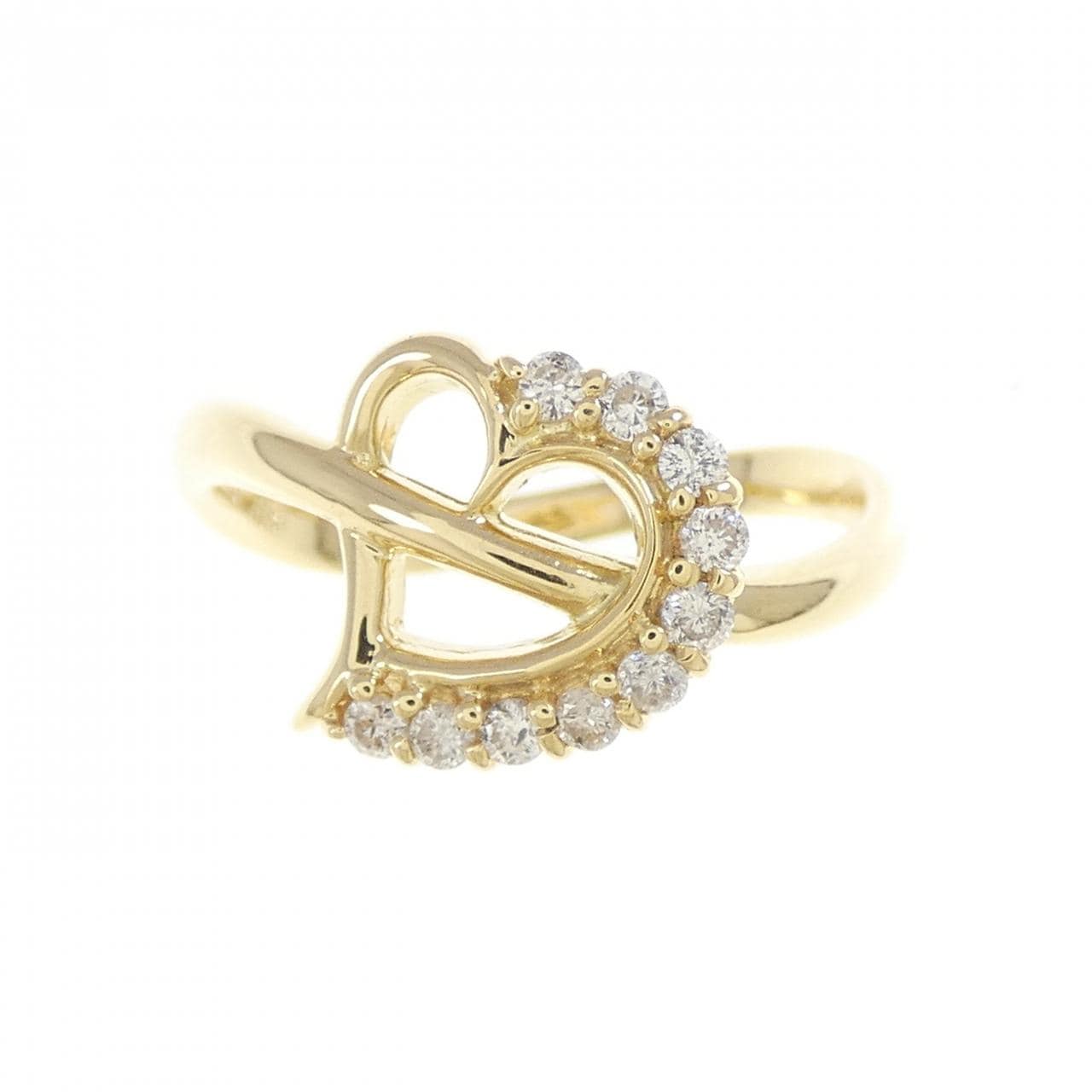 K18YG ハート ダイヤモンド リング 0.16CT