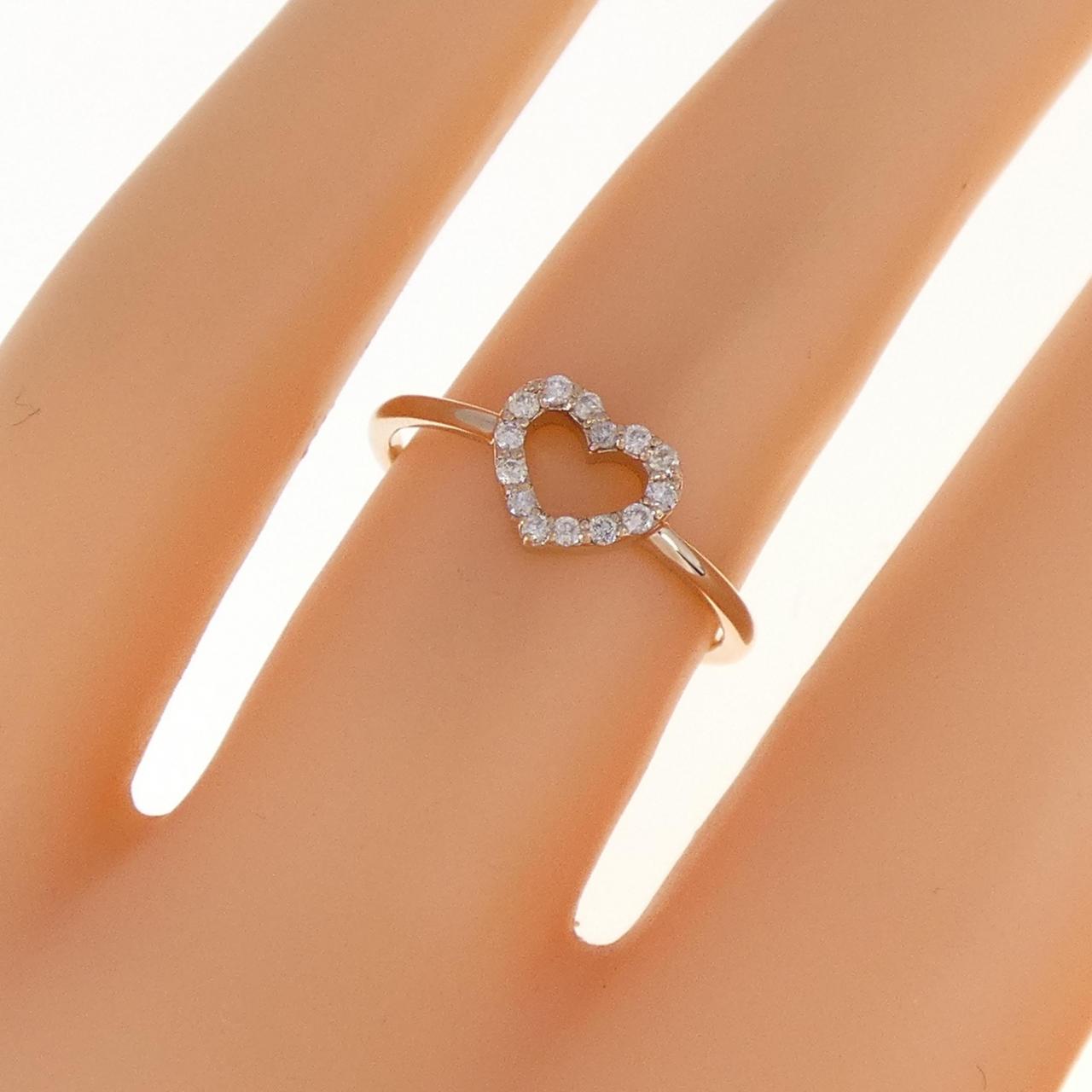 K18PG ハート ダイヤモンド リング 0.10CT