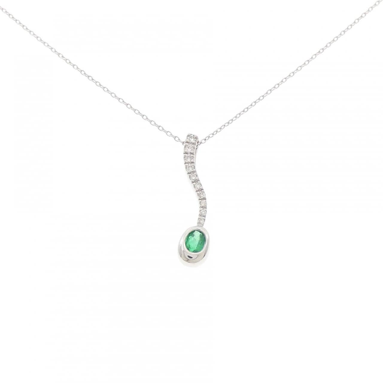 K18WG エメラルド ネックレス