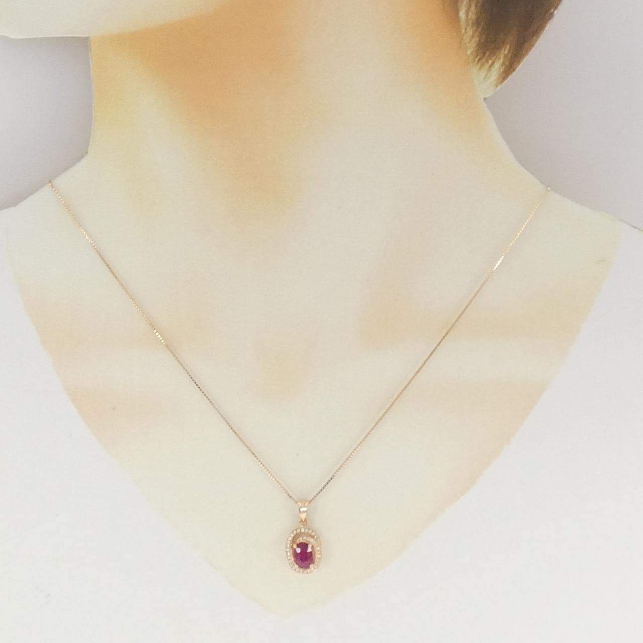 18KPG/K18PG ルビー ネックレス 1.02CT