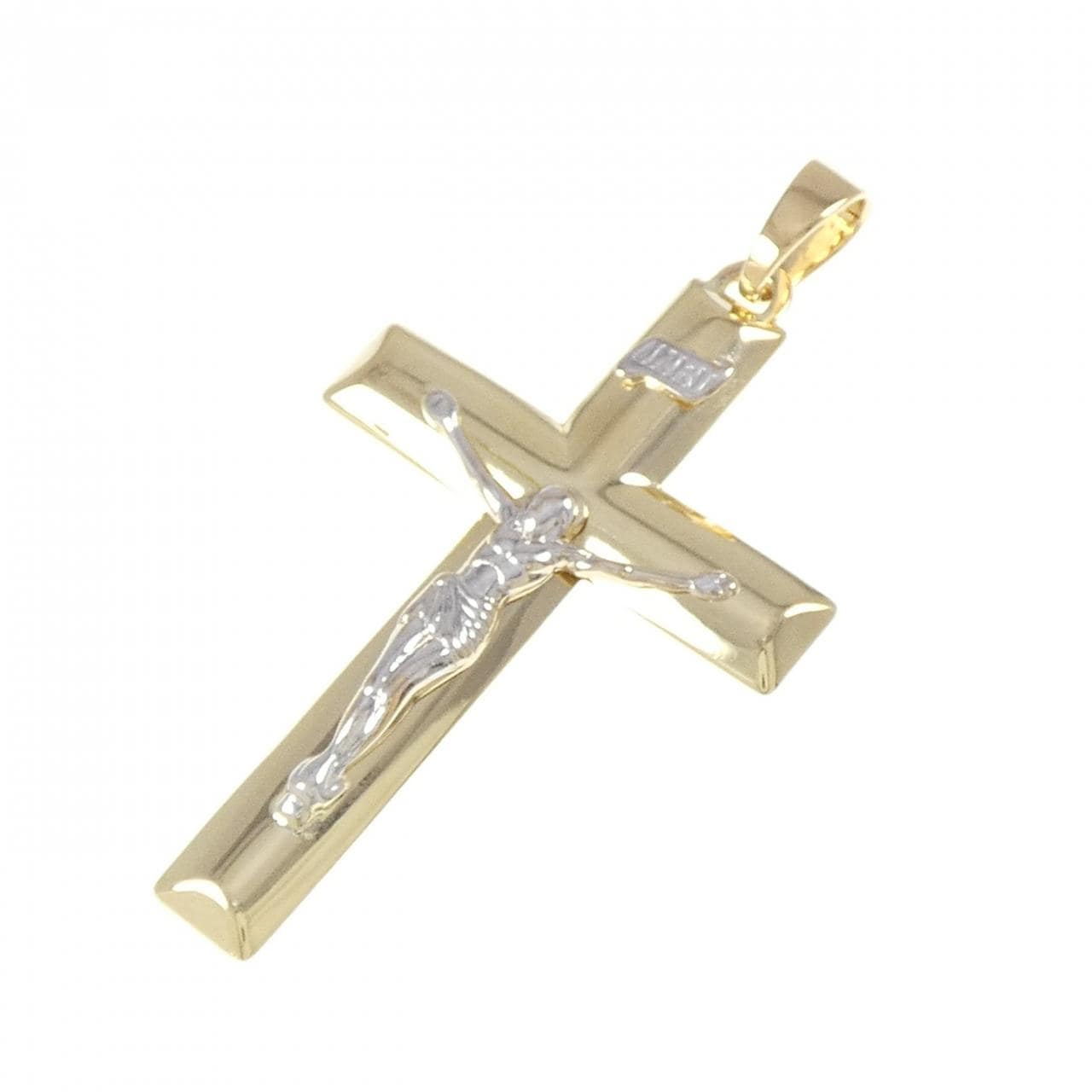 K18YG/K18WG cross pendant