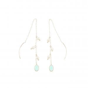 K10YG カルセドニー ピアス