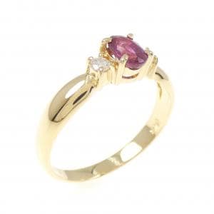 K18YG ルビー リング 0.48CT