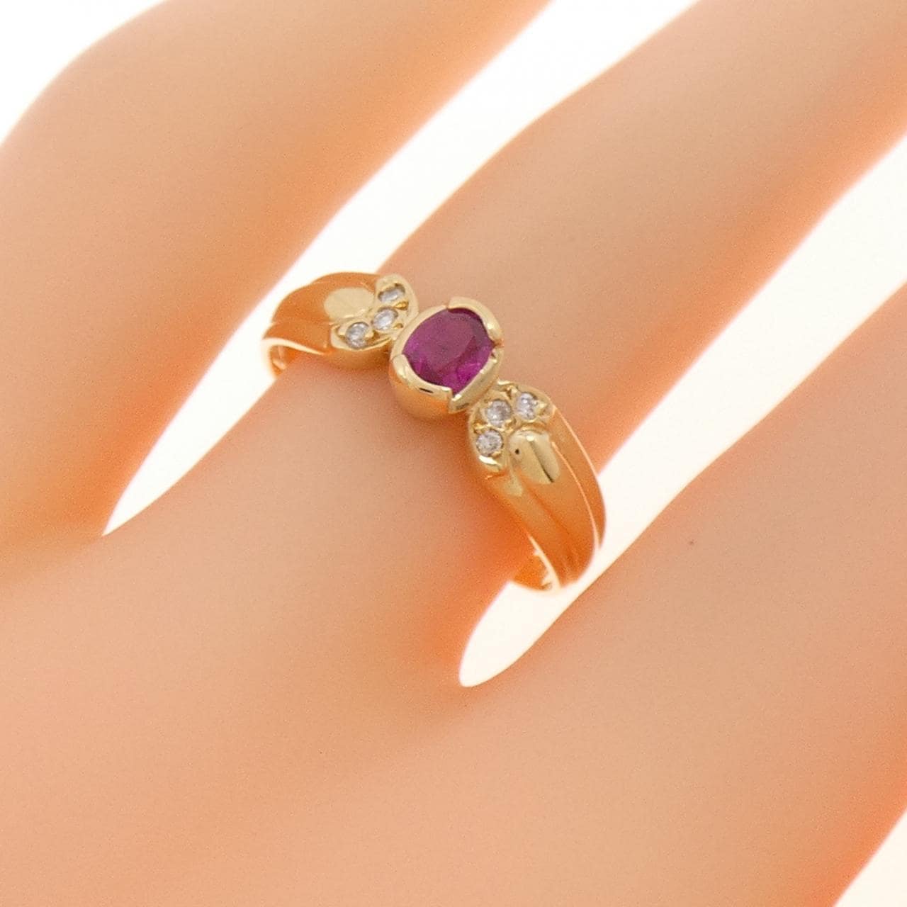 K18YG ルビー リング 0.25CT
