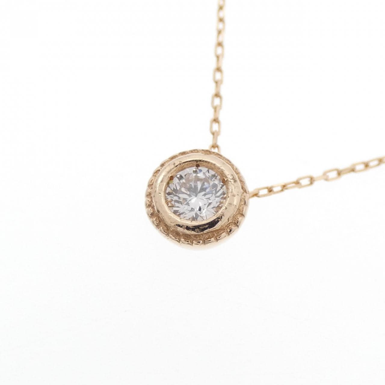 K18PG ソリティア ダイヤモンド ネックレス 0.10CT