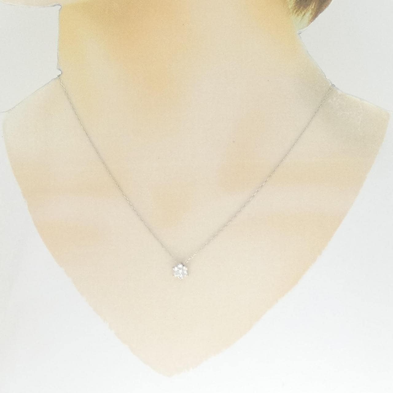 PT900/PT850 フラワー ネックレス 0.30CT