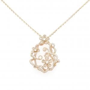 750PG/K18PG フラワー ダイヤモンド ネックレス 1.08CT