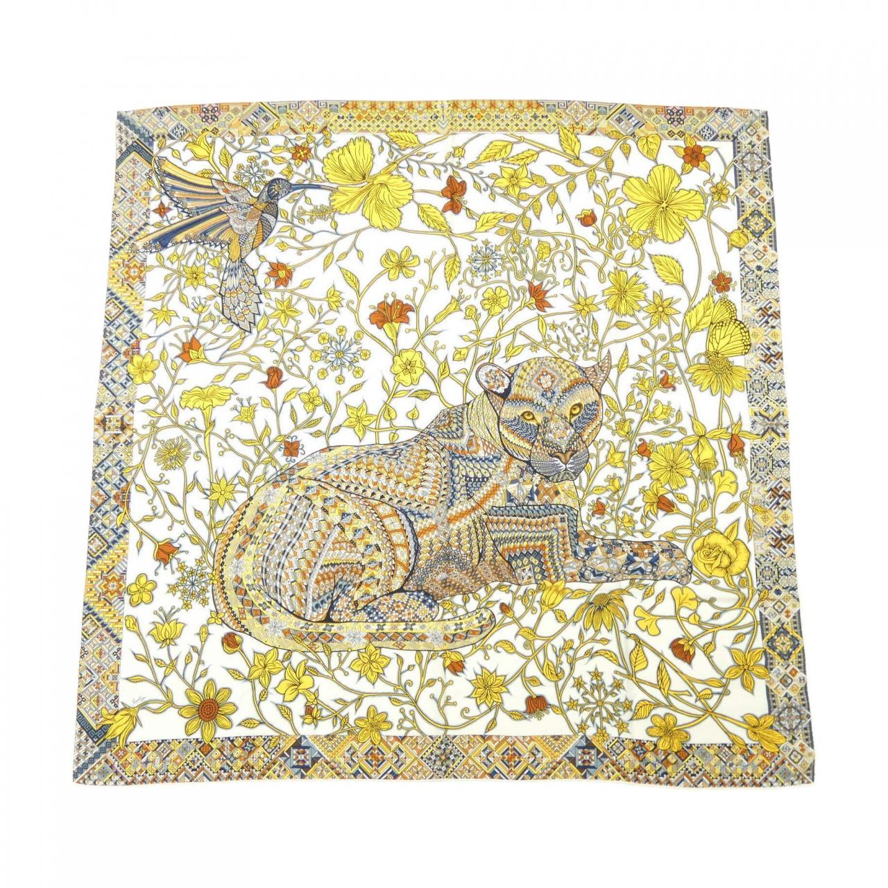 エルメス HERMES LE JAGUAR ET LE COLIBRI H243919S カレジェアン140 ショール
