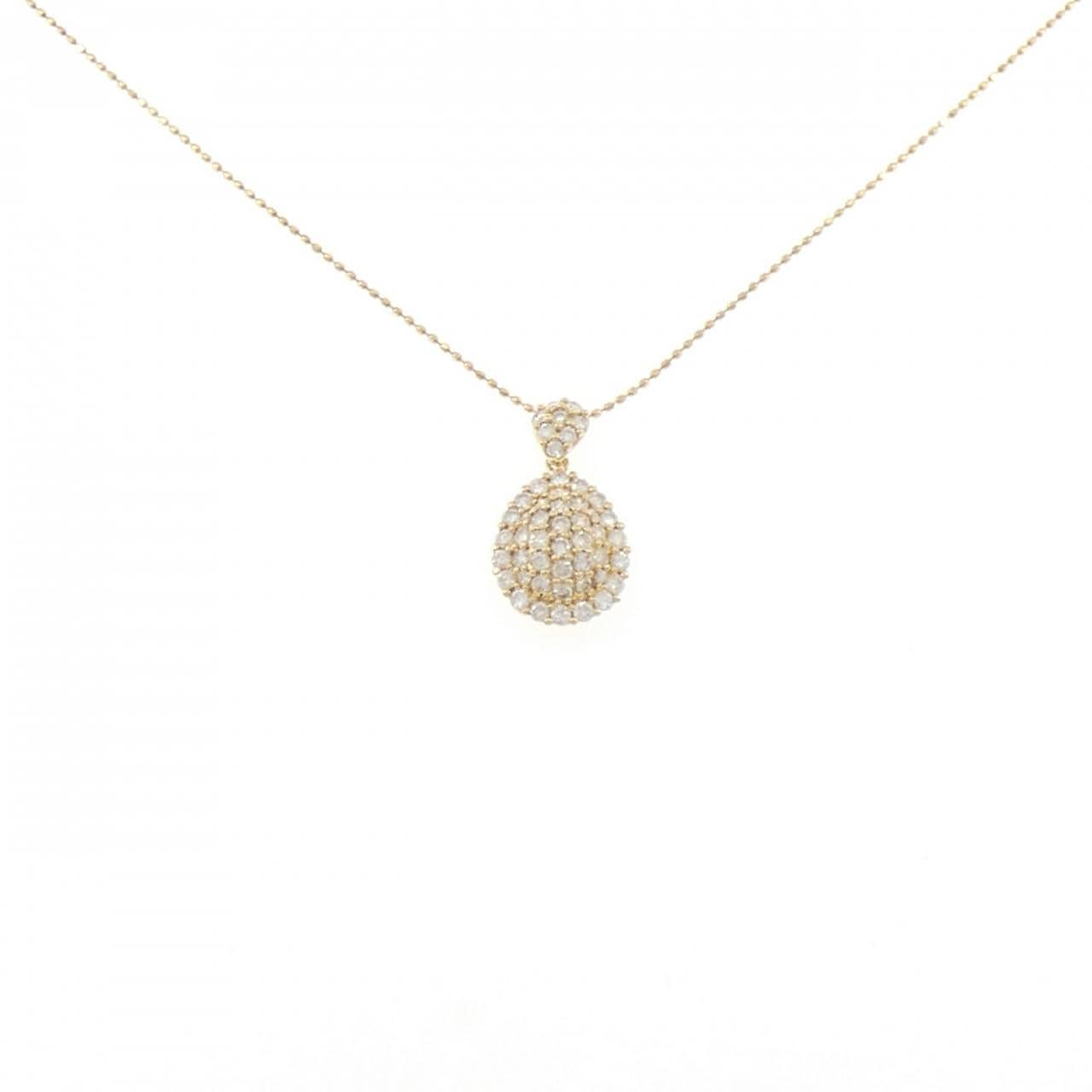K18YG パヴェ ダイヤモンド ネックレス 0.80CT
