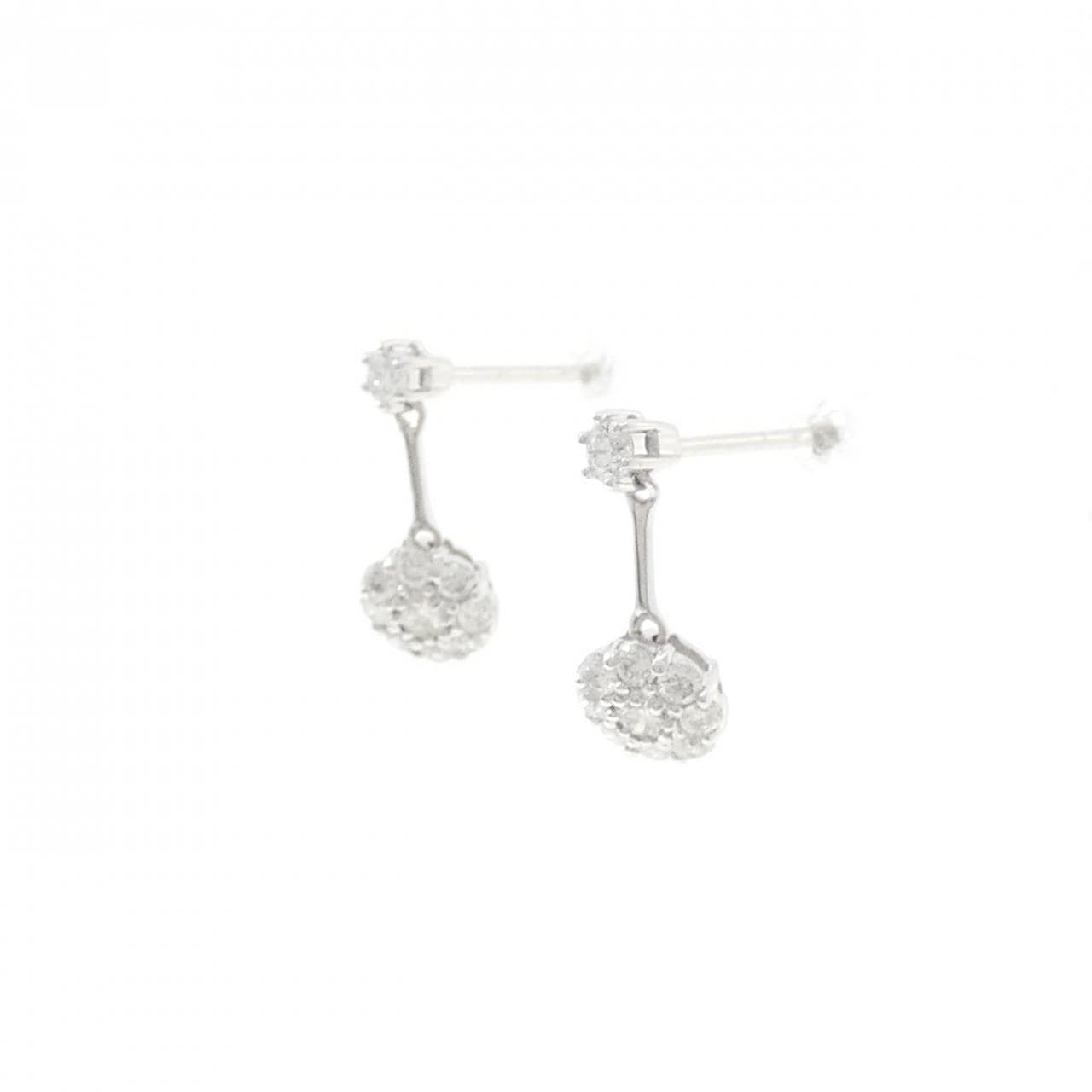 K18WG ダイヤモンド ピアス 0.46CT