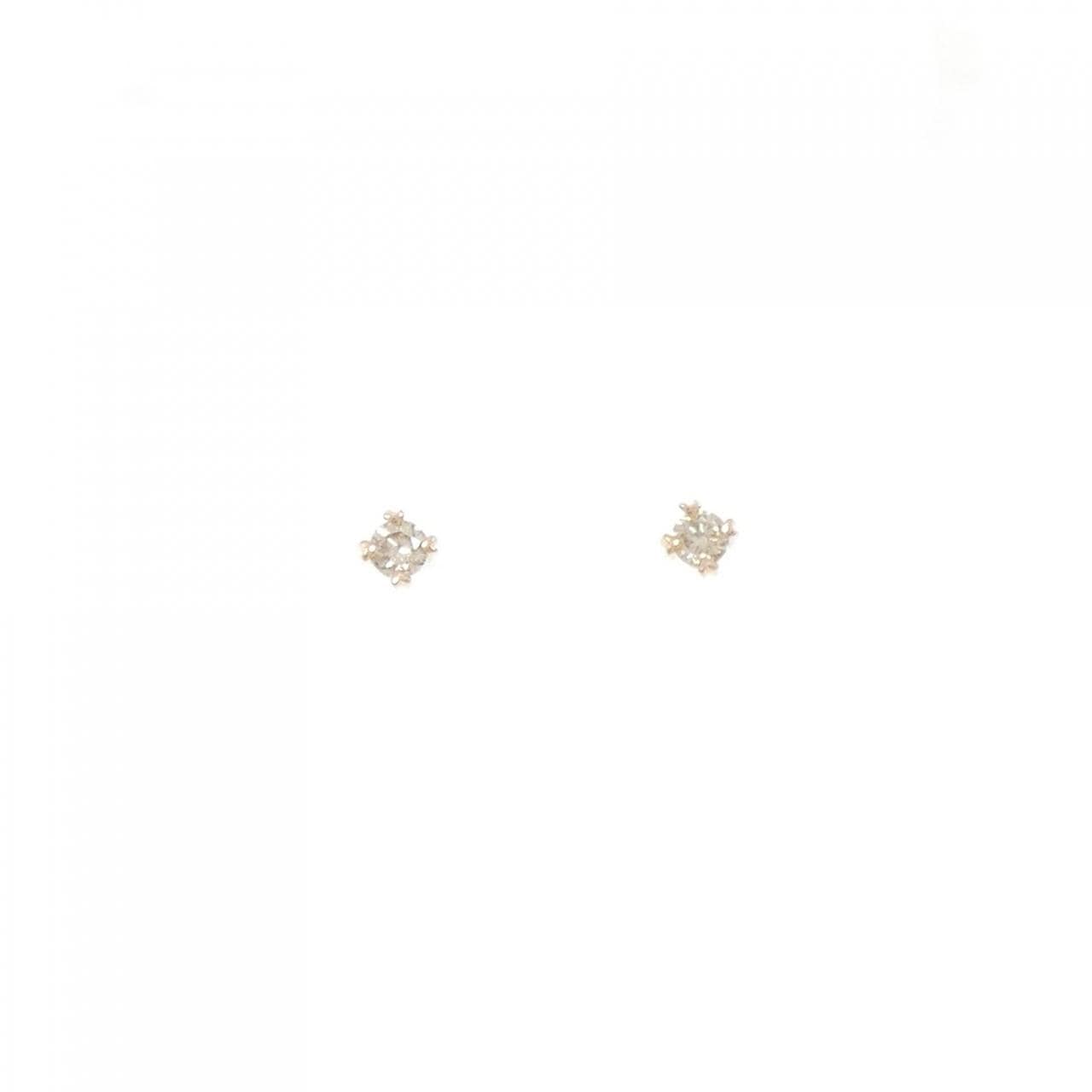 K18PG ソリティア ダイヤモンド ピアス 0.20CT