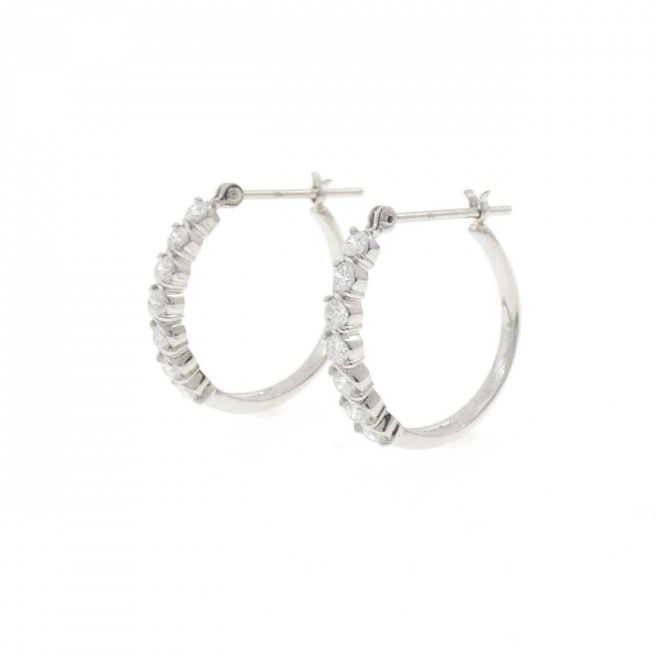 PT900 ダイヤモンド フープ ピアス 0.55CT