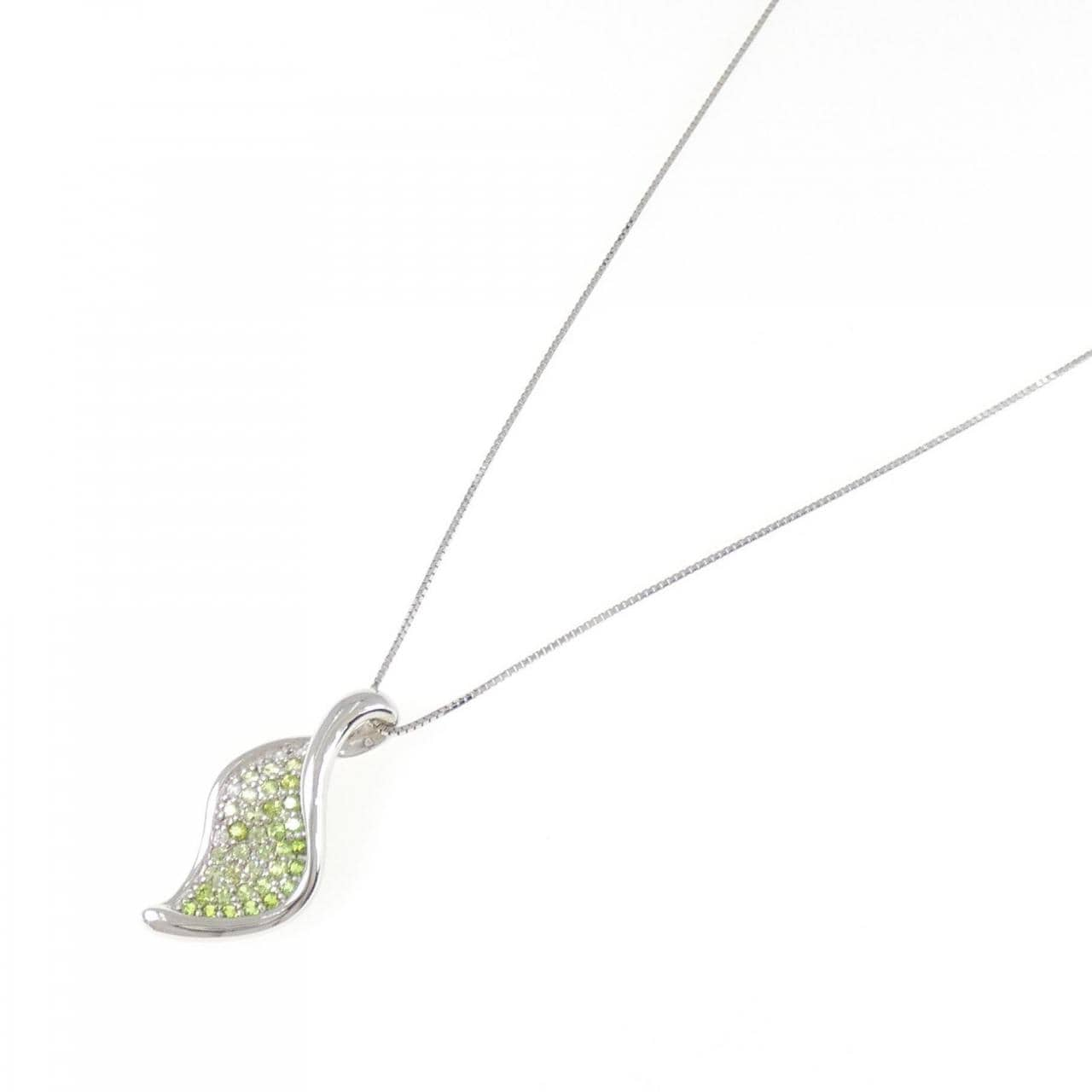 K18WG Demantoid garnet necklace 0.60CT