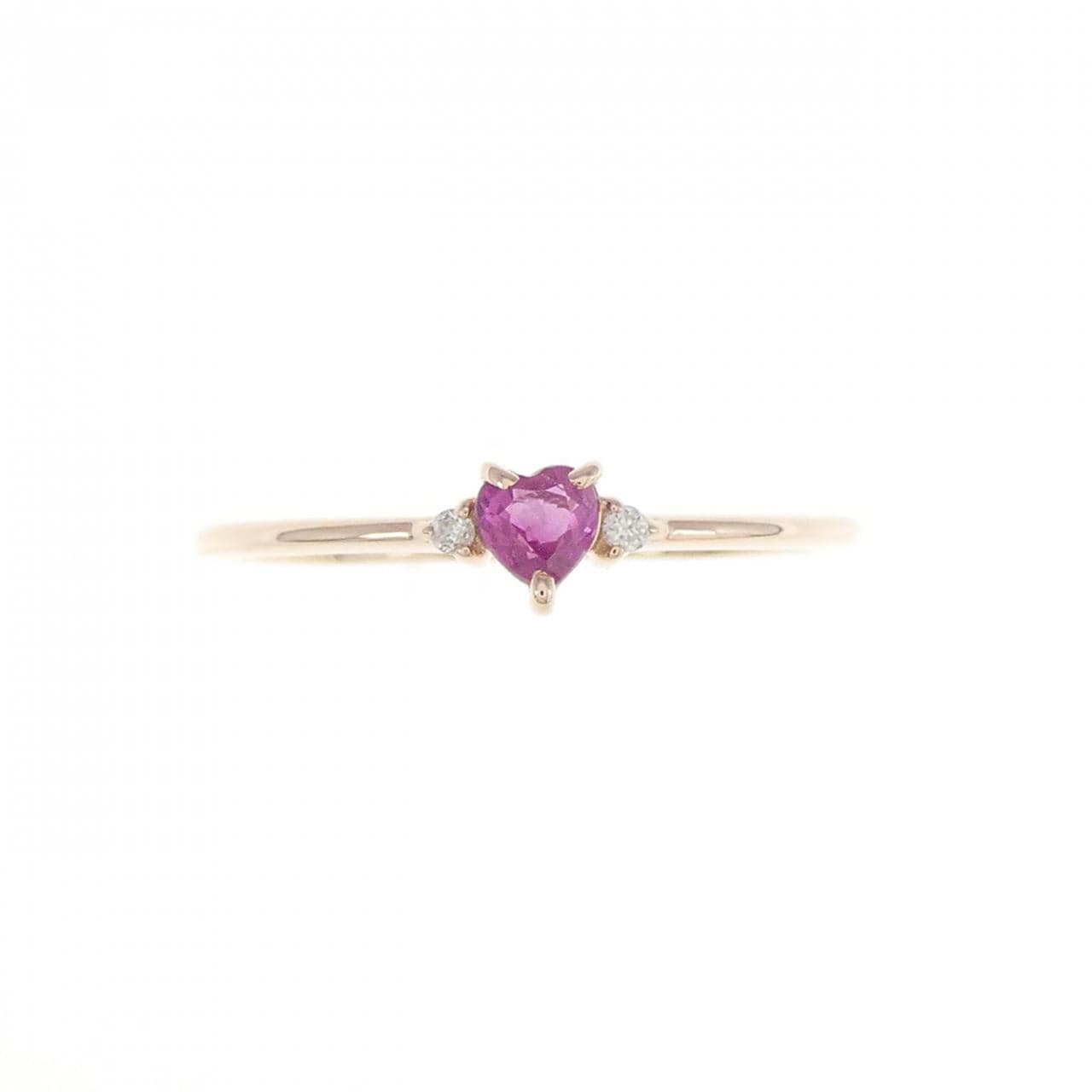 K10PG heart ruby ring