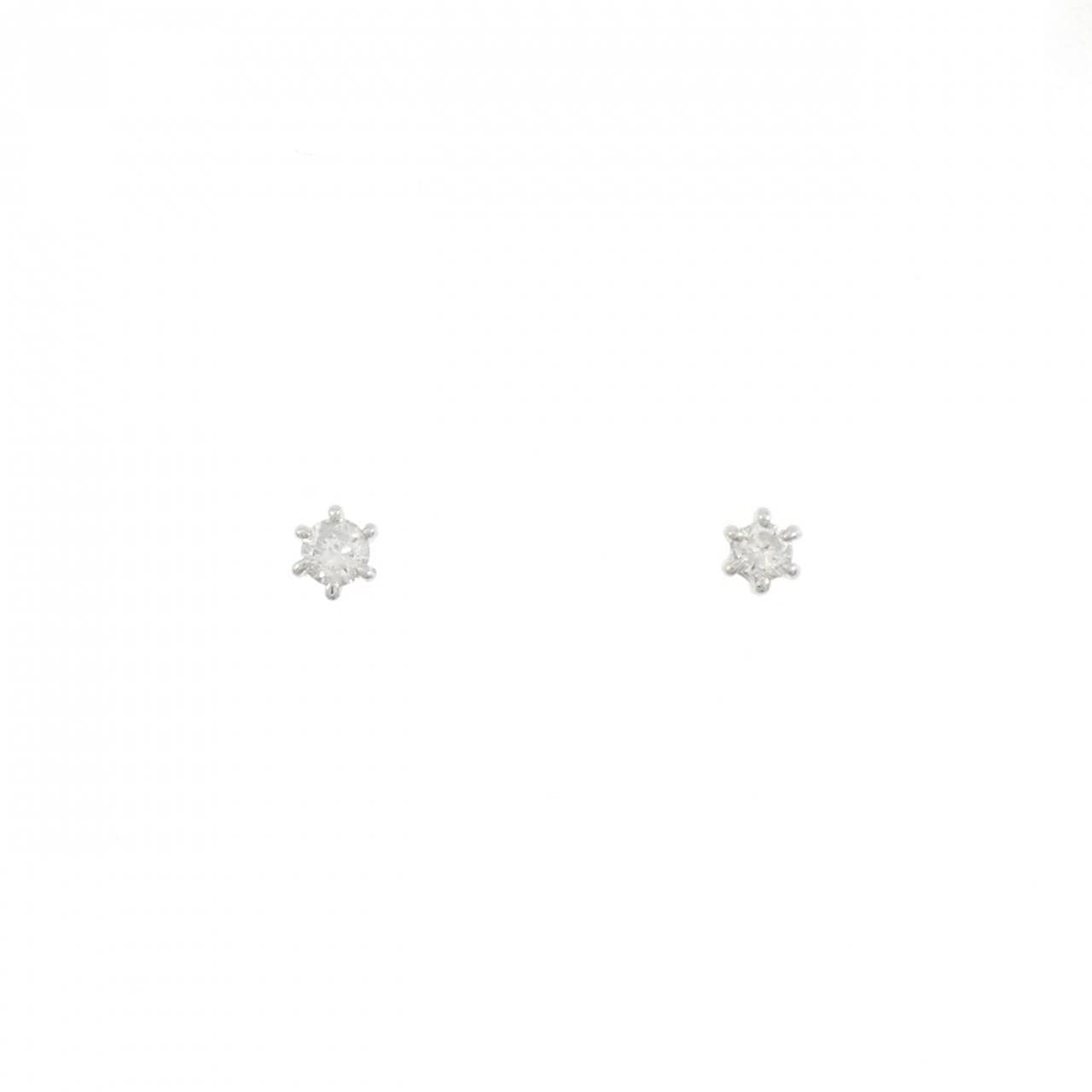 PT900 ソリティア ダイヤモンド ピアス 0.10CT