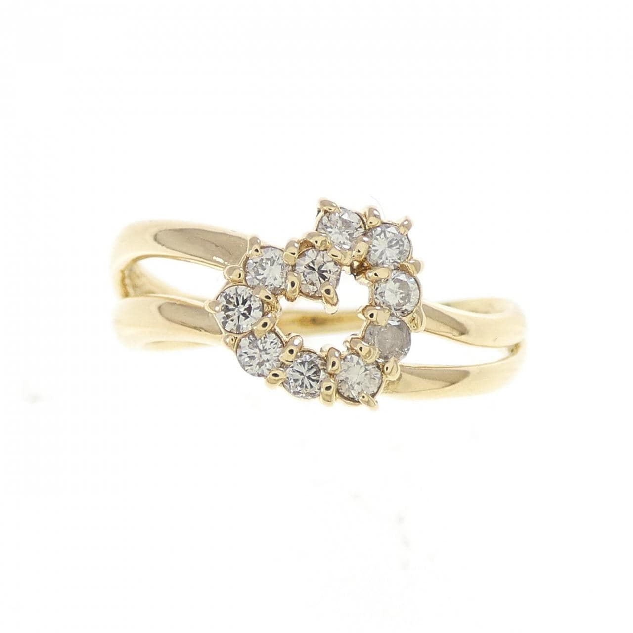 K18YG ハート ダイヤモンド リング 0.25CT