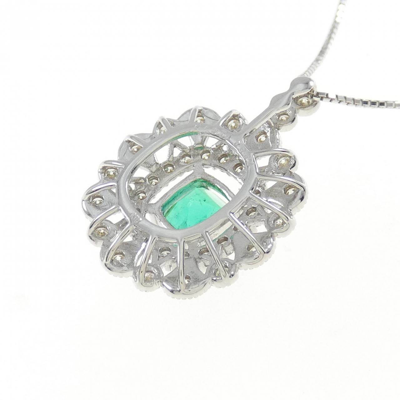 K18WG emerald necklace 1.278CT Colombian
