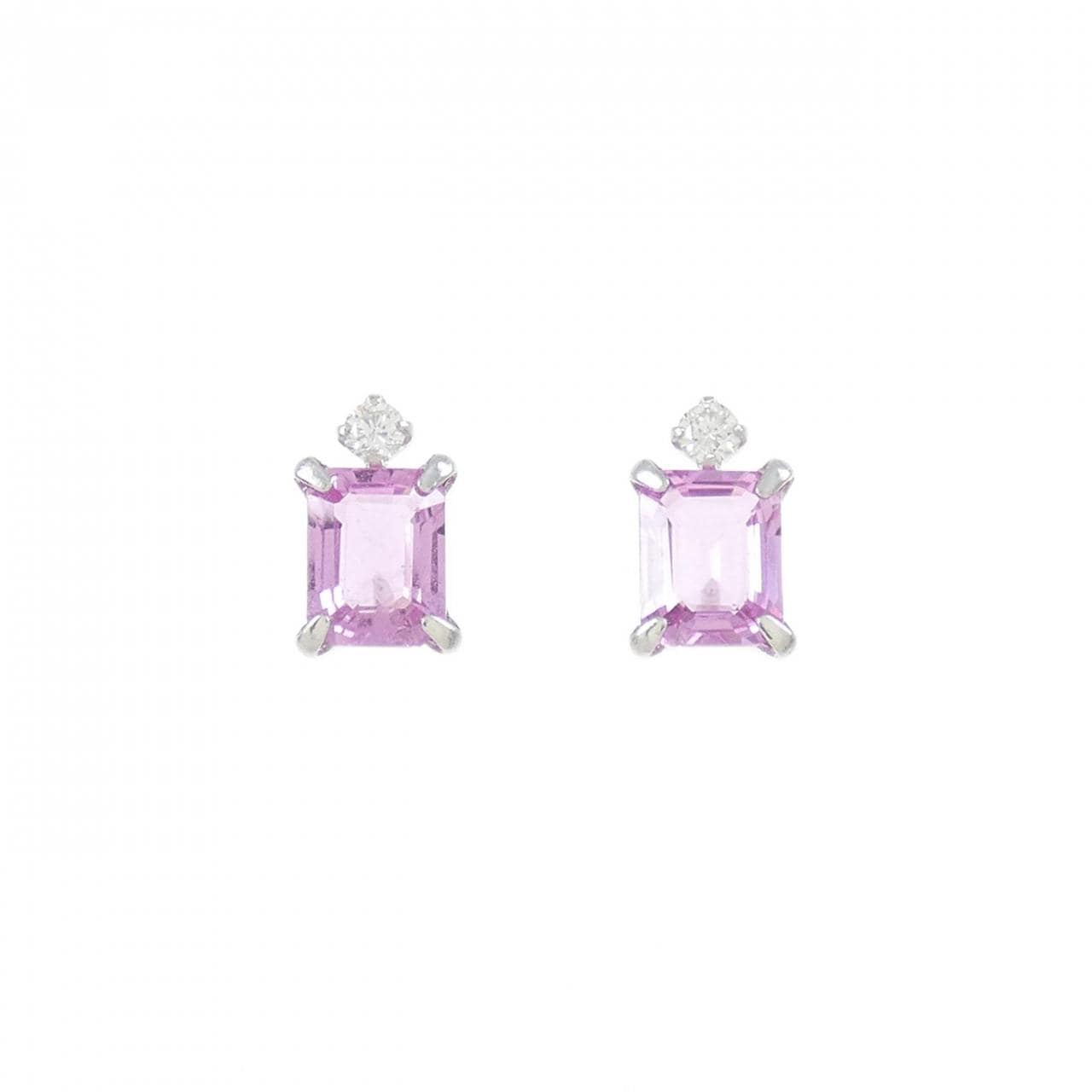 PT蓝宝石耳钉0.90CT
