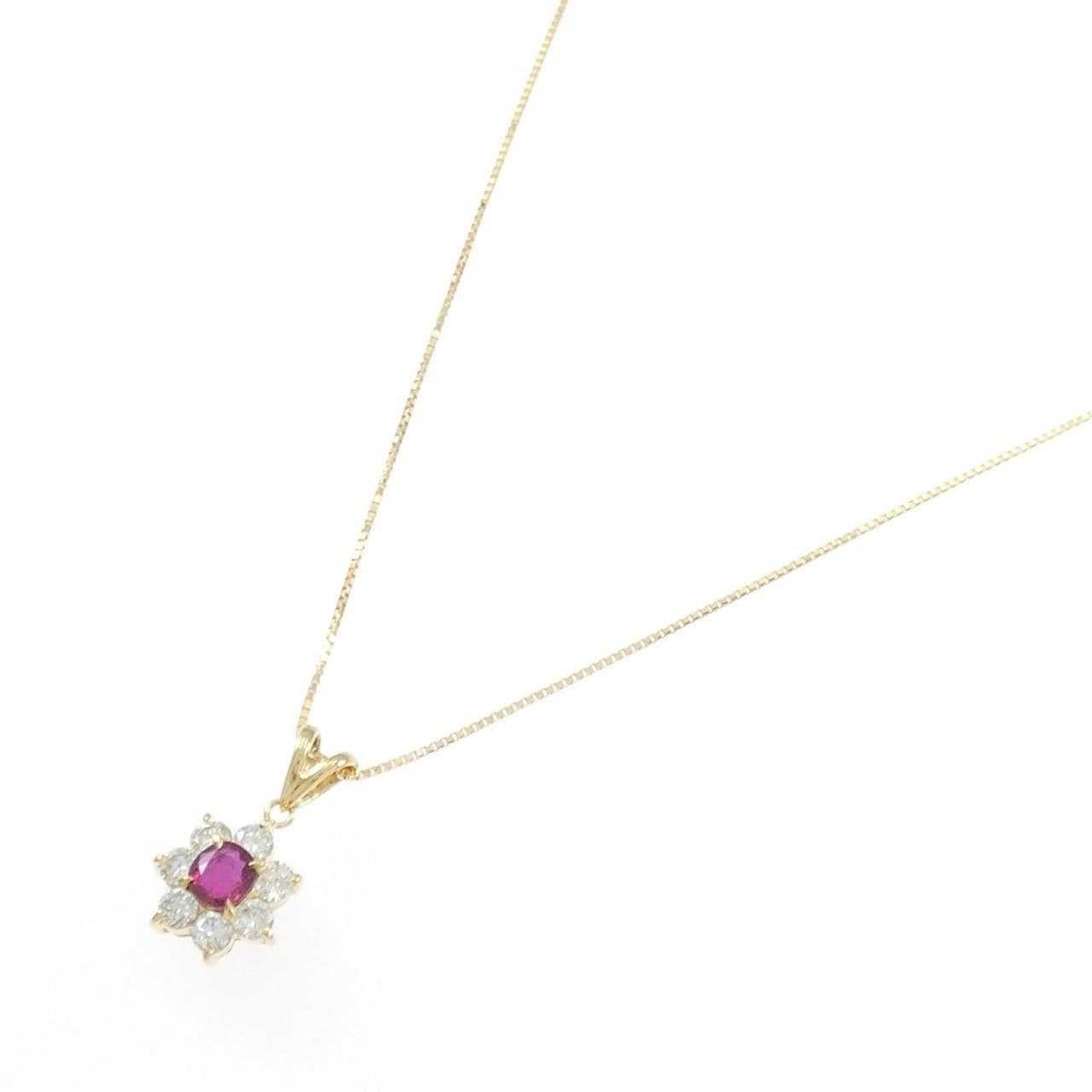 K18YG ルビー ネックレス 0.43CT