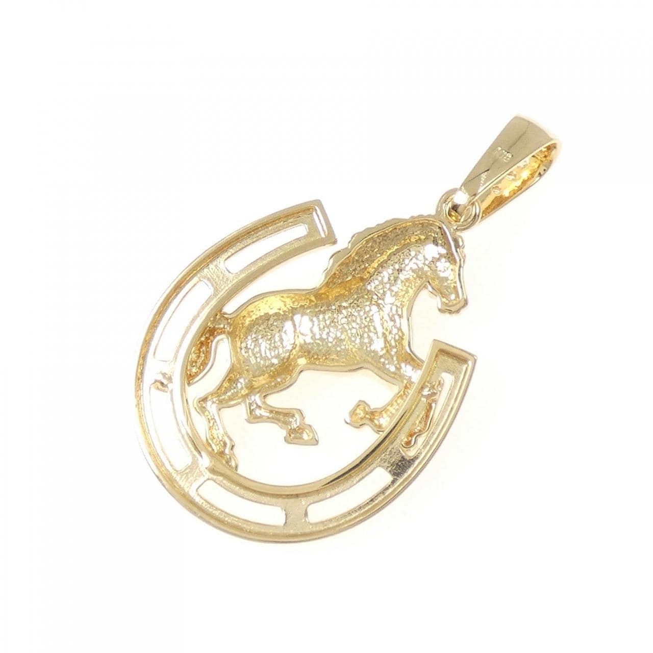 K18YG ホース ダイヤモンド ペンダント