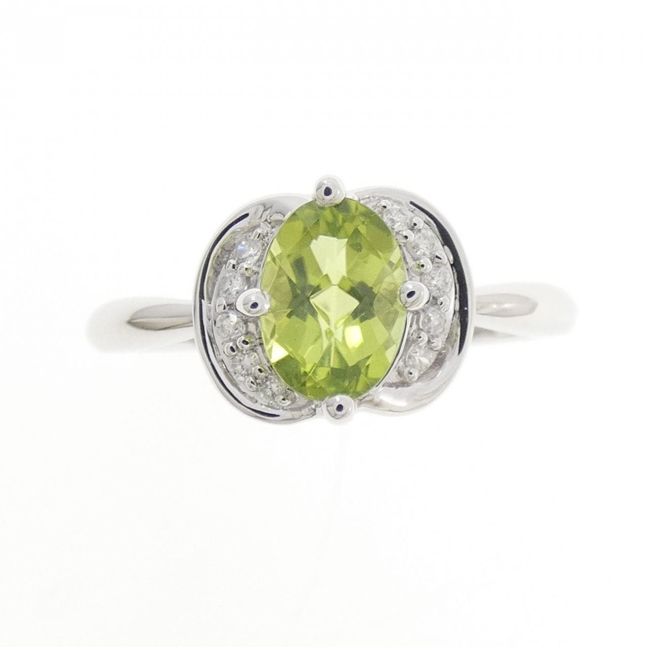 K18WG ペリドット リング 0.92CT
