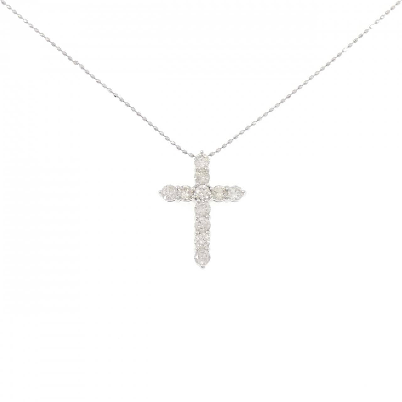 PT900/PT850 クロス ダイヤモンド ネックレス 1.00CT