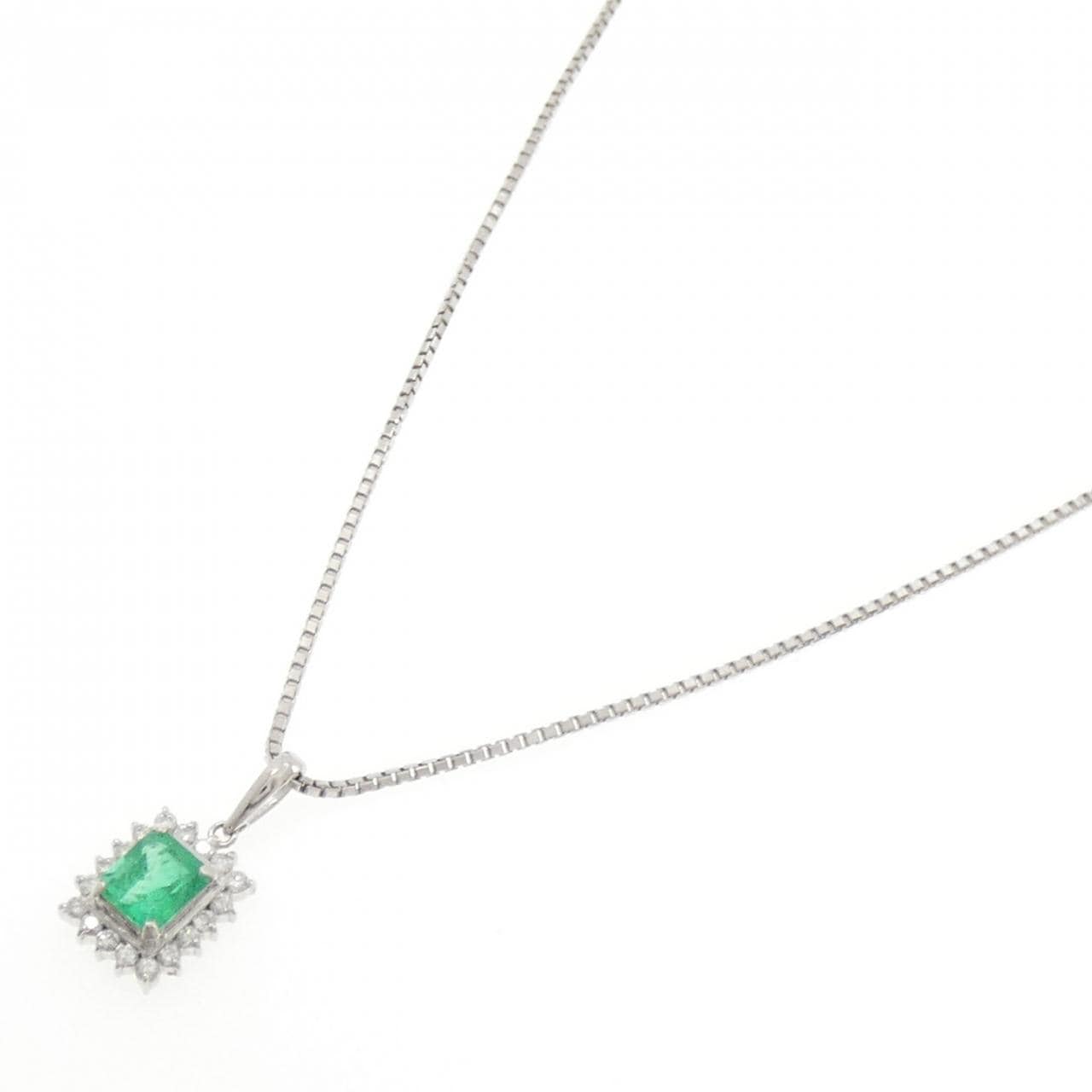 PT900/PT850 エメラルド ネックレス 0.84CT