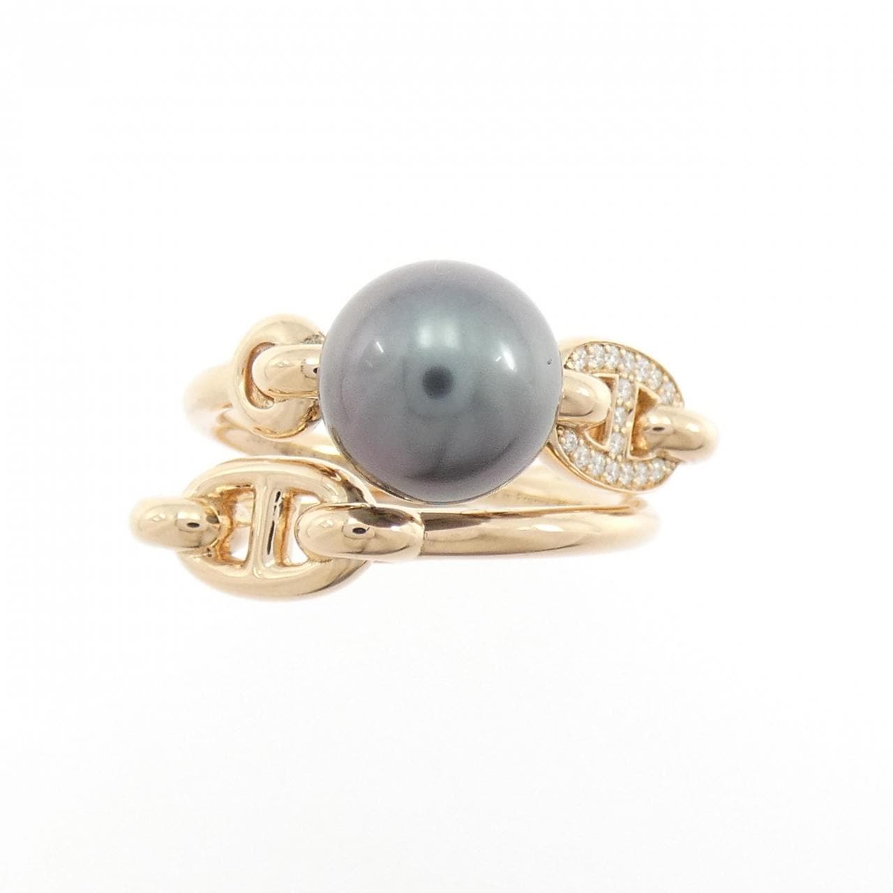 エルメス 黒蝶パール リング 8.5mm