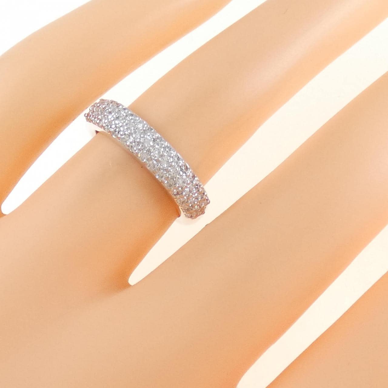 K18WG パヴェ ダイヤモンド リング 0.49CT