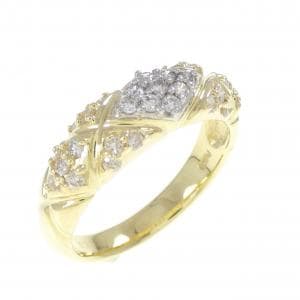 K18YG/PT900 ダイヤモンド リング 0.37CT