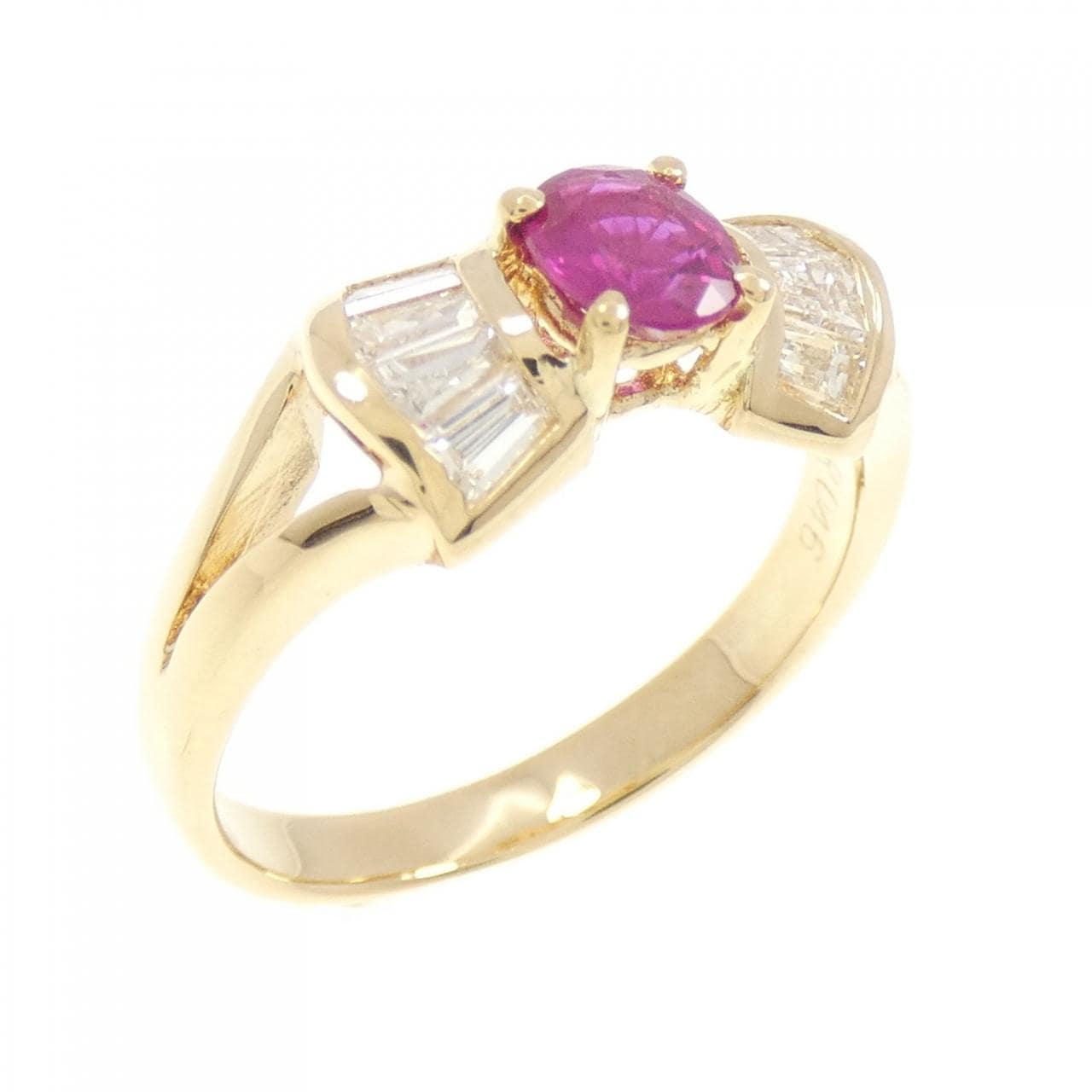 K18YG ルビー リング 0.46CT