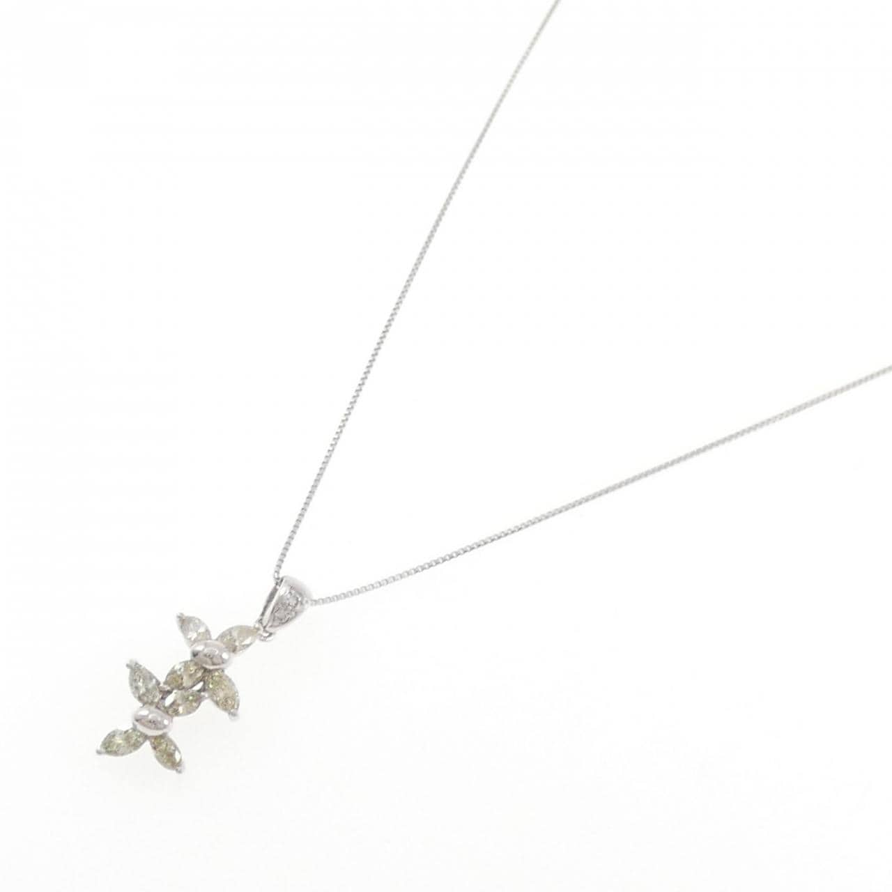 K18WG ダイヤモンド ネックレス 0.64CT