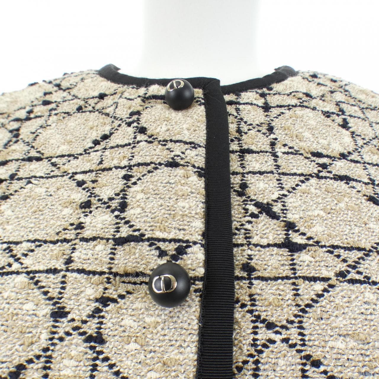 クリスチャンディオール CHRISTIAN DIOR クロップドジャケットカナージュ 511V58A7757 ノーカラージャケット