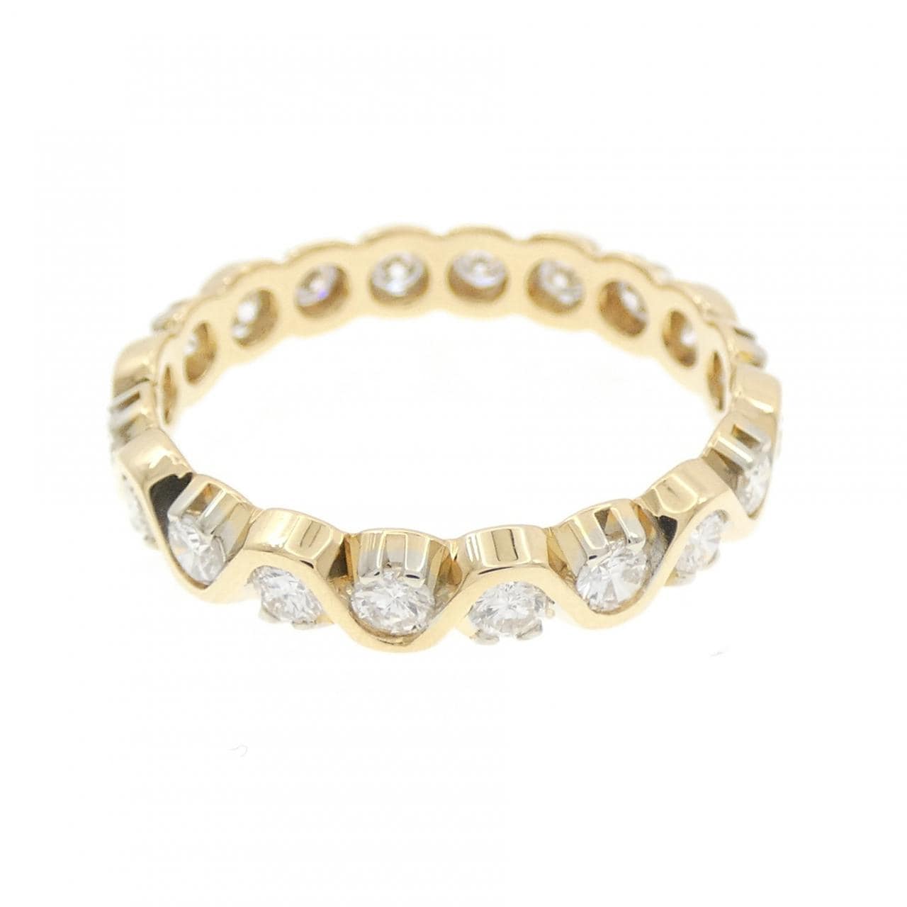 750YG フルエタニティ ダイヤモンド リング 0.90CT