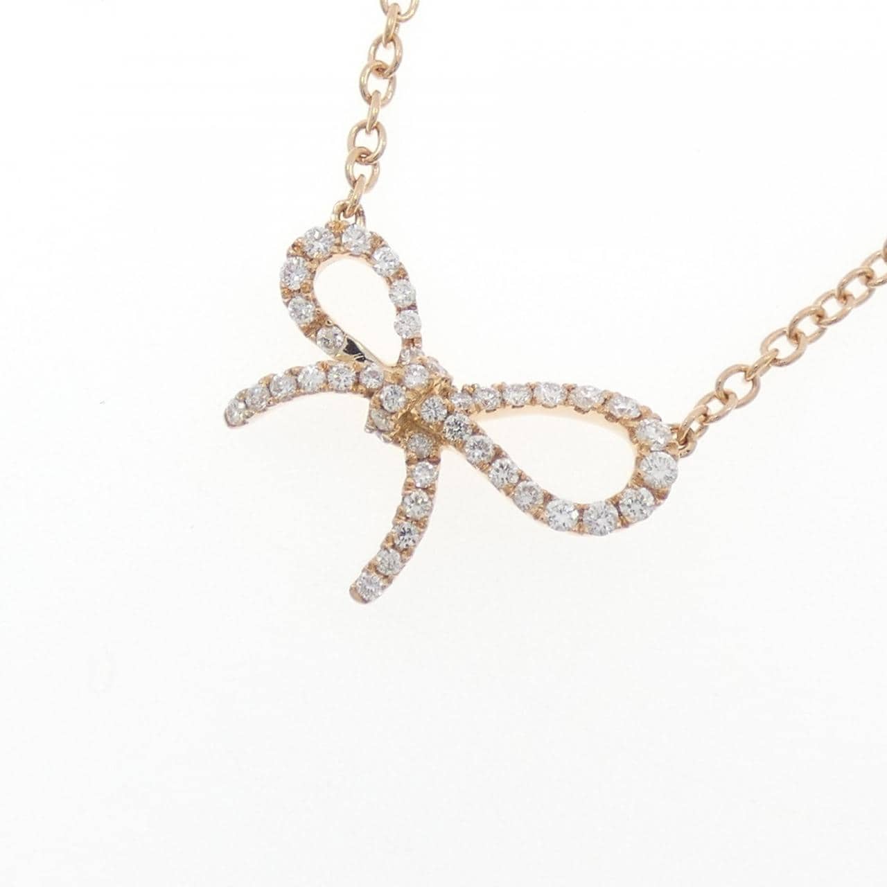 750PG Ribbon Diamond Necklace 0.22CT