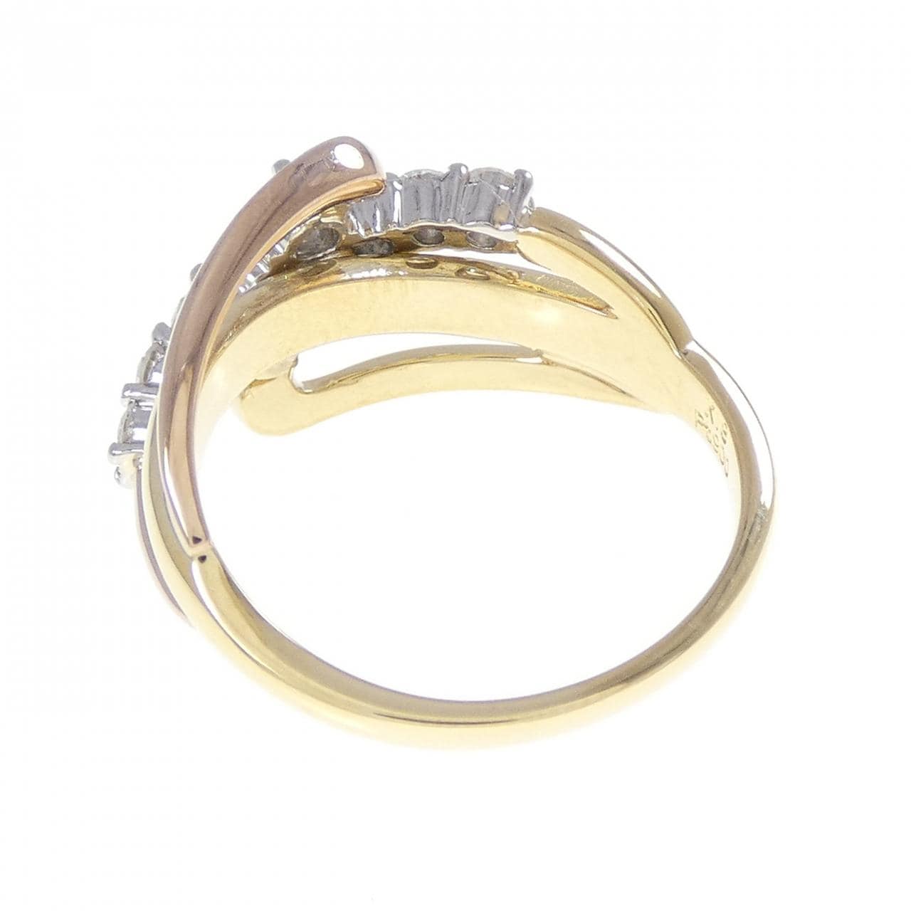 K18YG/PT900/K18PG ダイヤモンド リング 0.50CT