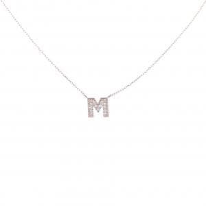 [BRAND NEW] K18YG Initial M Diamond Necklace 0.07CT