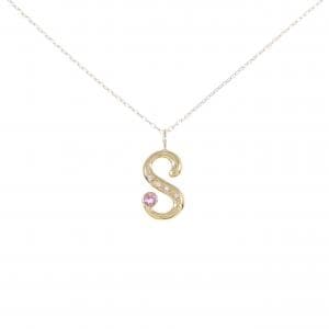 K18YG Initial S Tourmaline Necklace