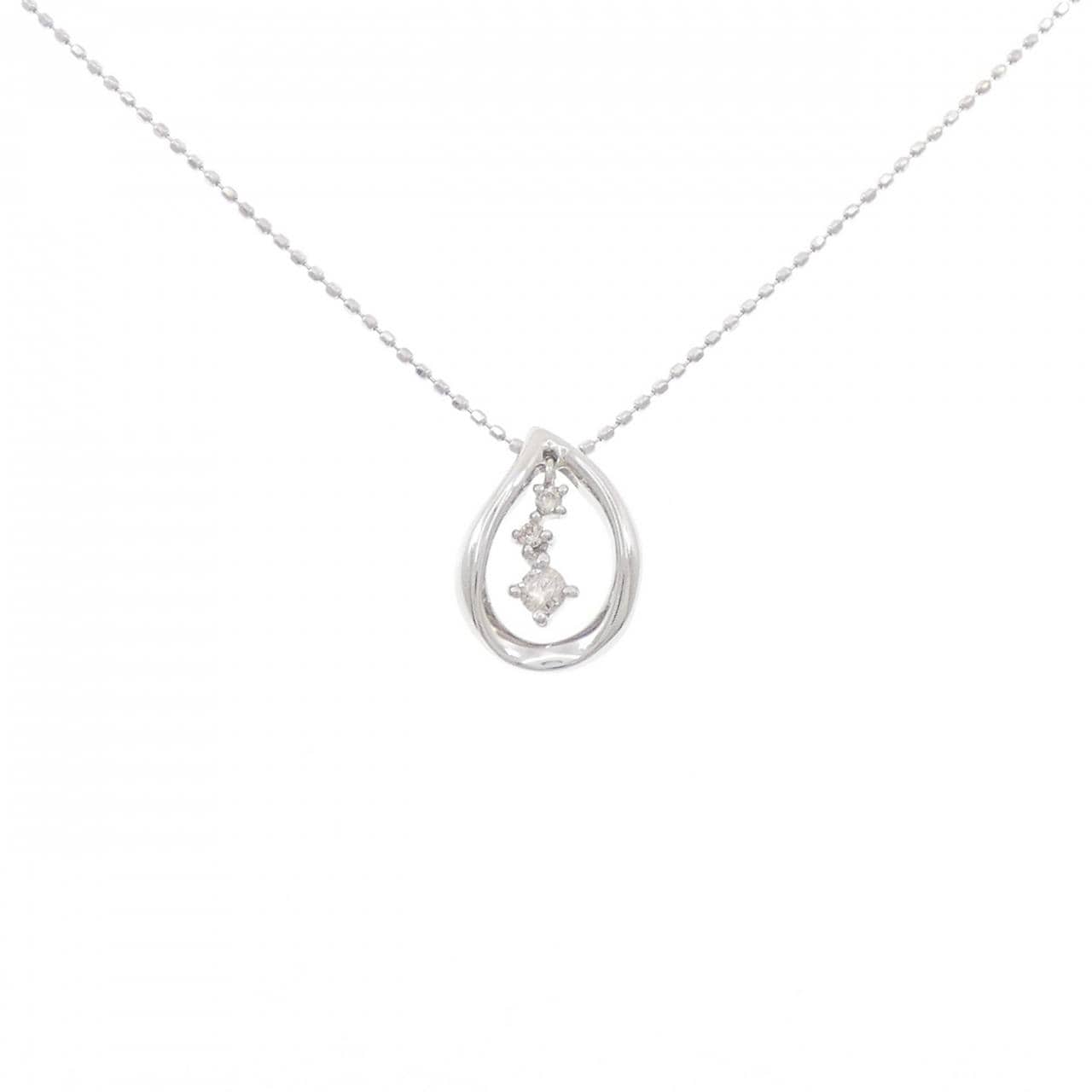 K10WG ダイヤモンド ネックレス 0.08CT